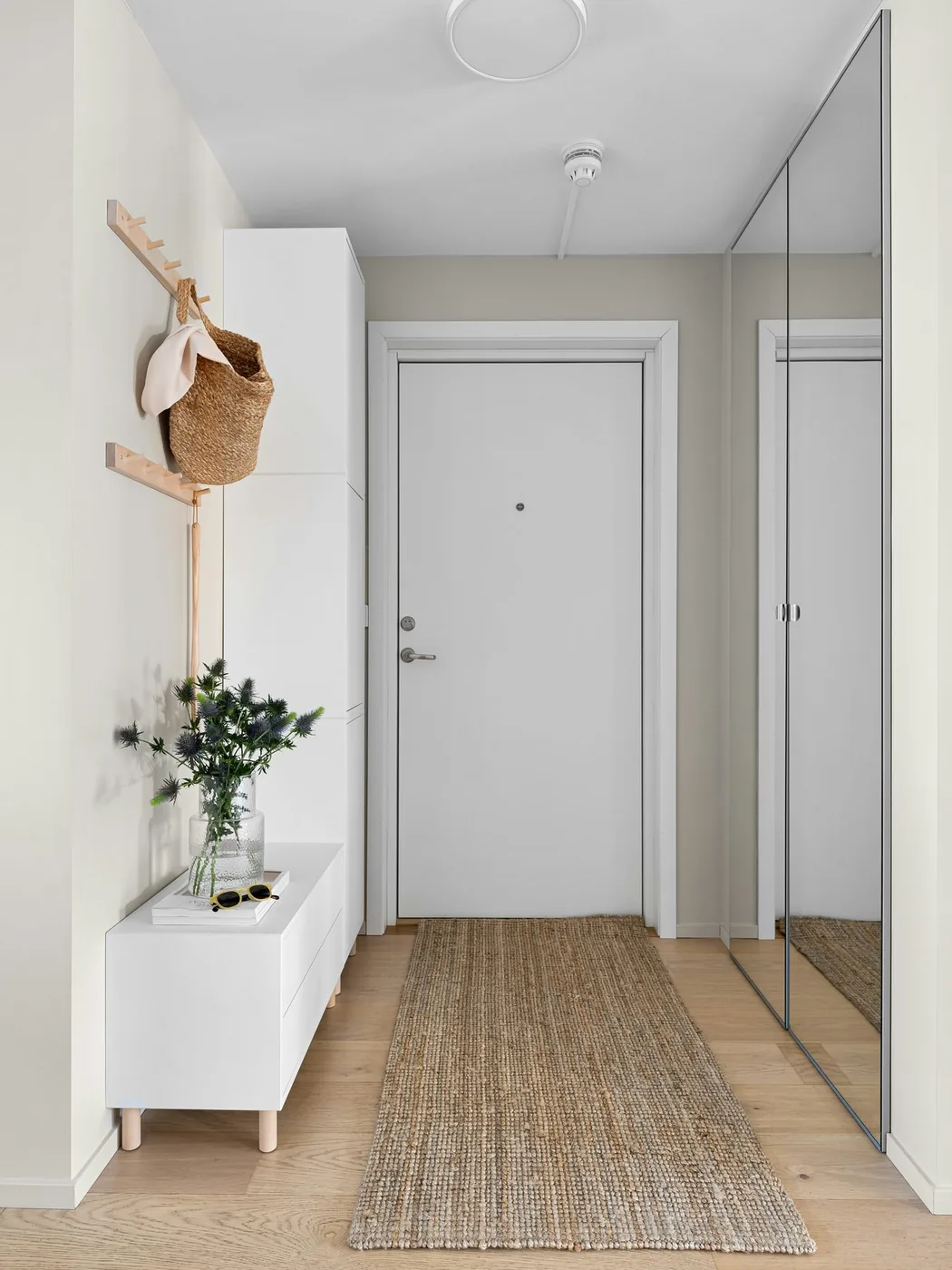 Completed apartment entry and finishes