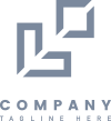 A mirrored company logo