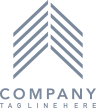 A gray triangle company logo