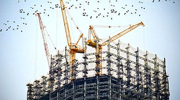 A structure being built