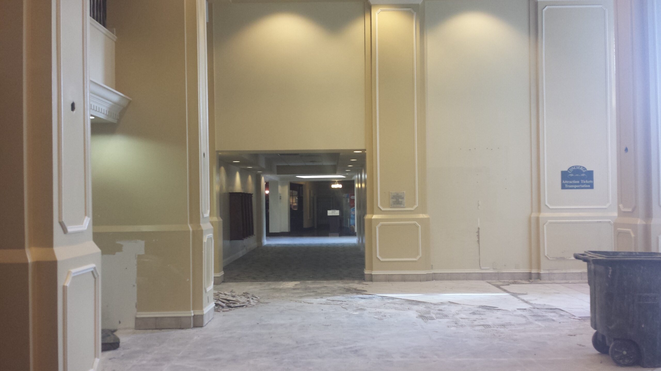 An old lobby being renovated