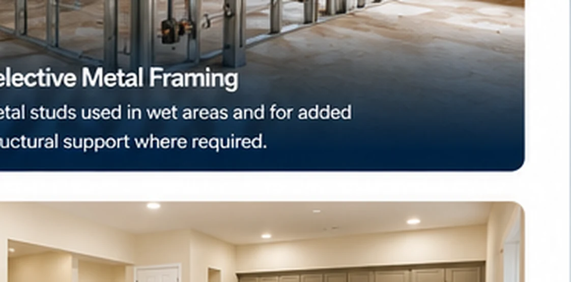 Selective metal stud framing in a Residential Assisted Living renovation