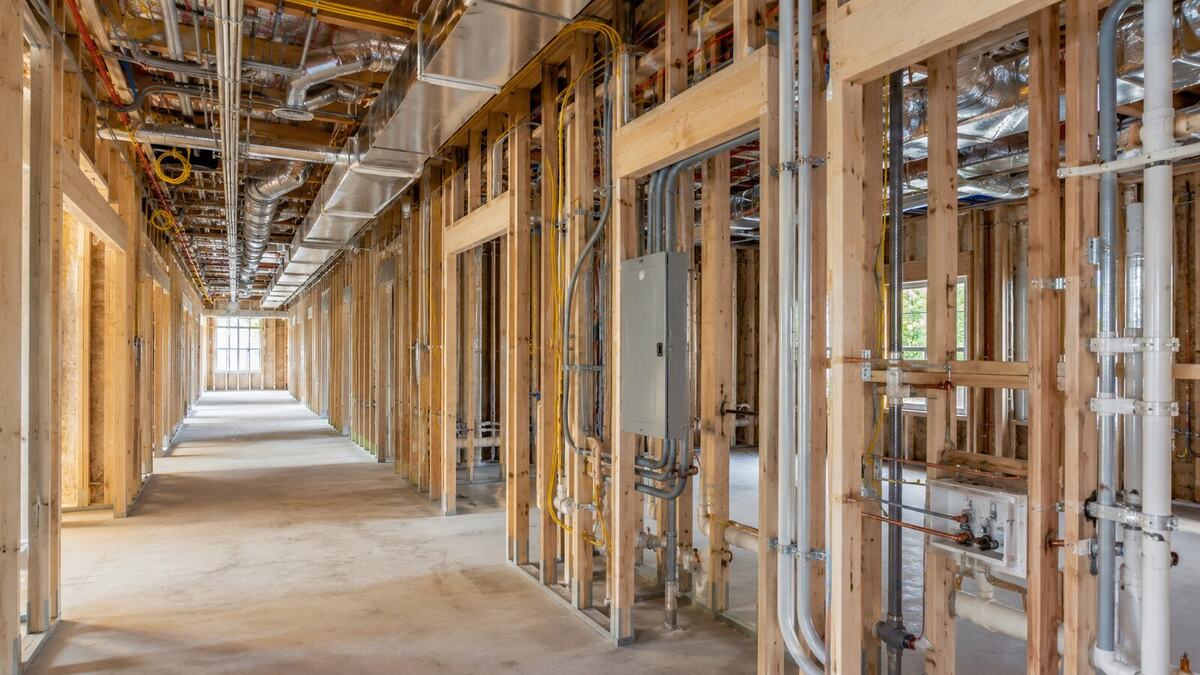 Mechanical, electrical and plumbing rough-in for a Residential Assisted Living renovation