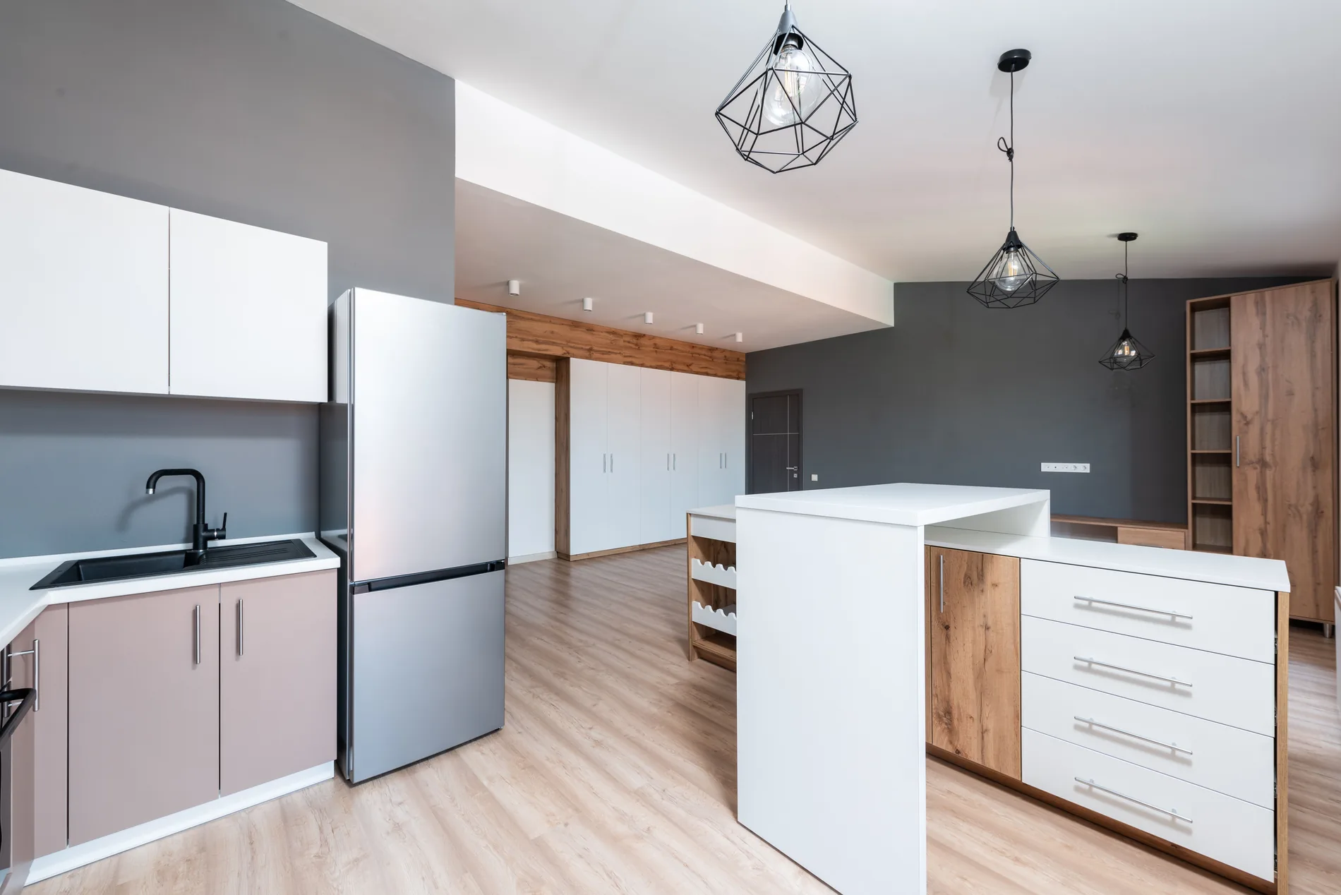 Completed multifamily apartment kitchen renovation